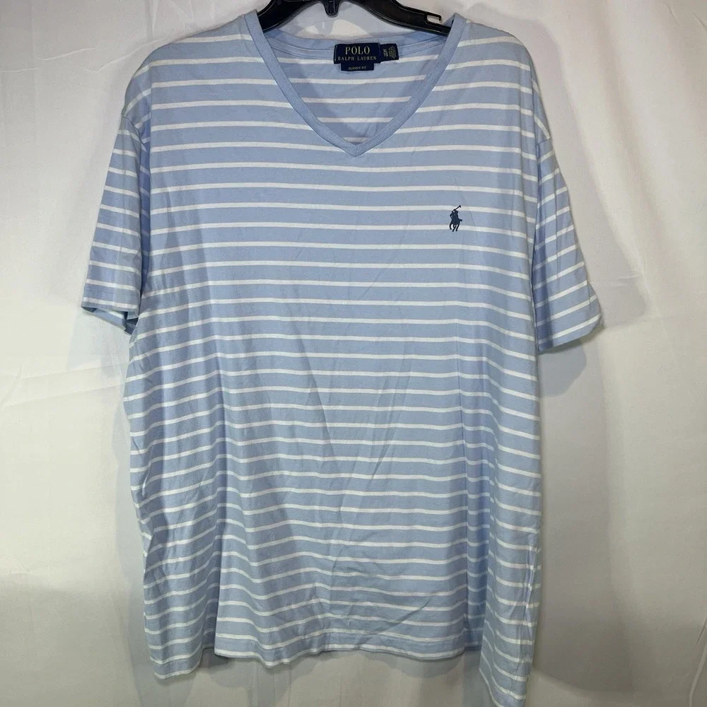 Polo Ralph Lauren Men's Tee Shirt XL Striped Short-Sleeve T-Shirt Casual